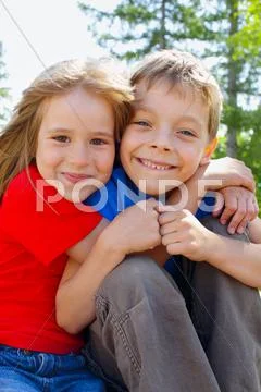 Brother and sister Stock Photos