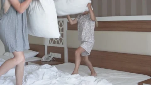 Brother and sister play in a fight Stock Video Pond5