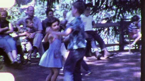 Brother and Sister Square Dancing Children 1950s Vintage Film Home Movie 1817 Stock Footage