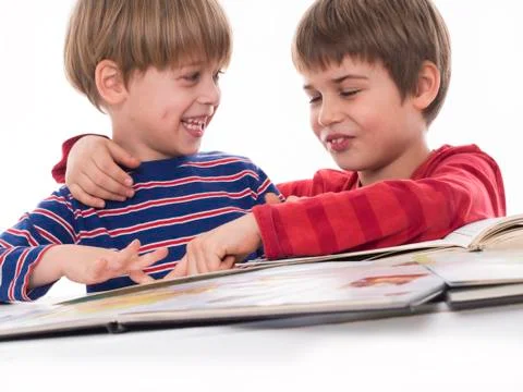 Brothers learning together Stock Photos