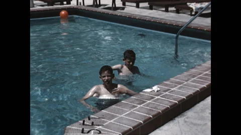 Brothers in the Pool 1960 Stock Footage 220089803