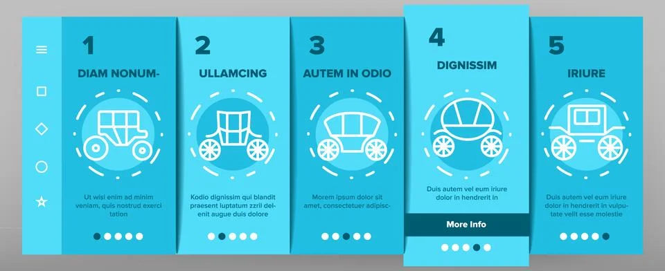 Brougham Onboarding Icons Set Vector イラスト素材