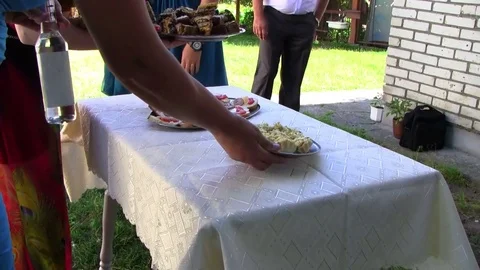 Brought food to the table Stock Footage 82353029