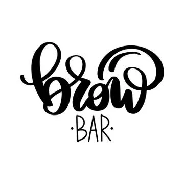 Brow bar logo. Vector Eyebrow calligraphy for beauty salon, brow bars Stock Illustration