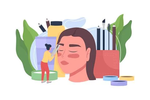 Brow master flat concept vector illustration Stock Illustration