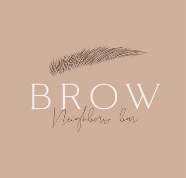 Brow studio label design イラスト素材