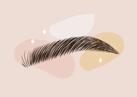 Brow studio logo. Sable style eyebrows. Permanent make-up and lamination. Linear Stock Illustration