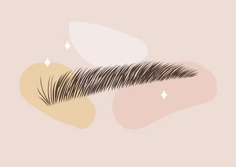 Brow studio logo. Sable style eyebrows. Permanent make-up and lamination. Linear 스톡 일러스트