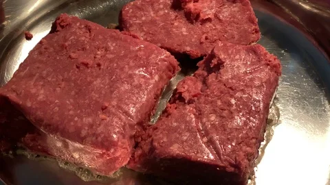 Browing Grassfed Ground Beef Stock Footage 122645609