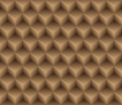 Brown 3d cubes contour abstract geometrical cubes seamless pattern background Illustrazione stock