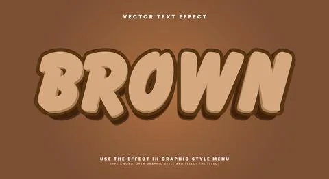 Brown 3d editable text effect template 스톡 일러스트