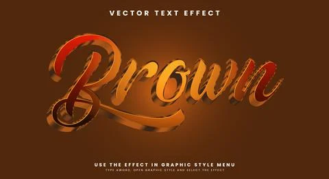 Brown 3d gradient style editable text effect Ilustración de archivo
