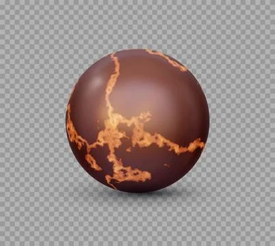 Brown 3D material ball with natural stone veins Stock Illustration