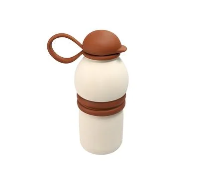 Brown 3d water bottle icon Illustrazione stock