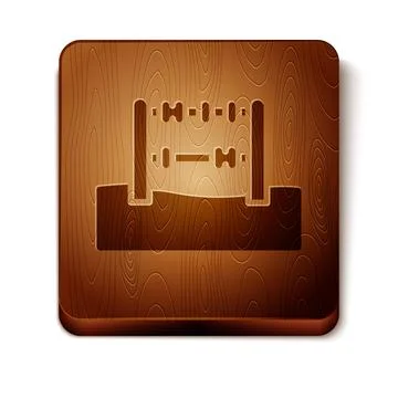 Brown Abacus icon isolated on white background. Traditional counting frame. E Illustrazione stock
