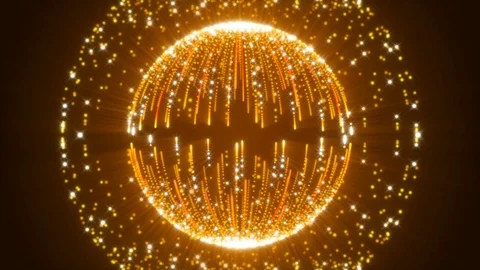 Brown abstract background and gold sphere, loop Stock Footage 75333766
