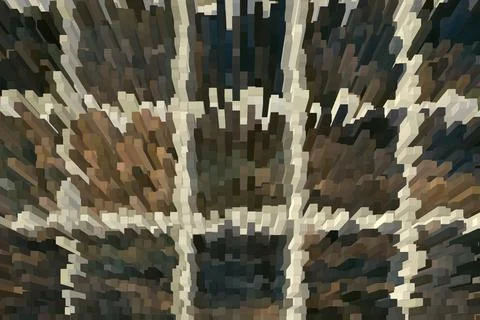 The brown abstract background from square shape blocks. Geometric illustratio Stock Illustration