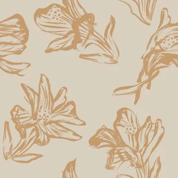 Brown Abstract Floral seamless pattern design Stock Illustration