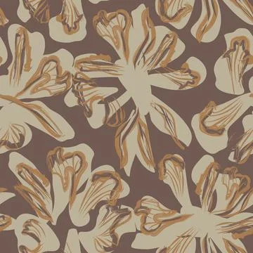 Brown Abstract Floral seamless pattern design Stock Illustration
