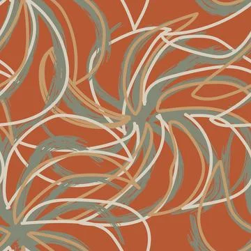 Brown Abstract Floral seamless pattern design Stock Illustration