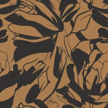 Brown Abstract Floral seamless pattern design Stock Illustration