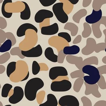 Brown Abstract Leopard Floral seamless pattern design Stock Illustration