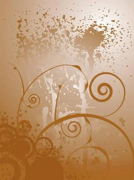 Brown An abstract paint splattered background in brown with some floral st... Stock Photos