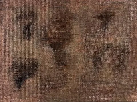 Brown Abstract Painted Canvas Texture Background with Dark Brown Marks 库存照片