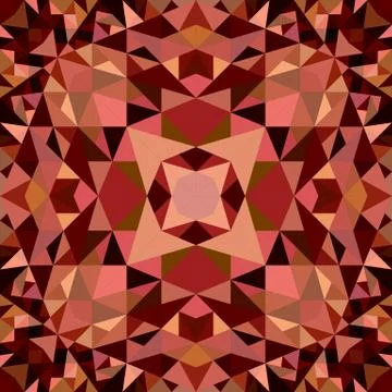 Brown abstract repeating triangle mosaic kaleidoscope pattern wallpaper Stock Illustration