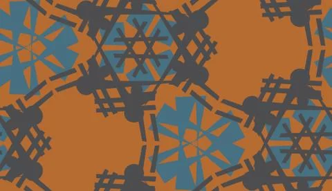 Brown Abstract Snowflake Pattern Illustrazione stock
