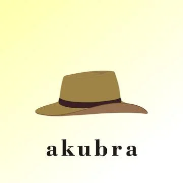 Brown akubra hat  simple flat vector illustration Stock Illustration