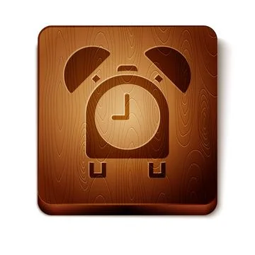 Brown Alarm clock icon isolated on white background. Wake up, get up concept. 스톡 일러스트