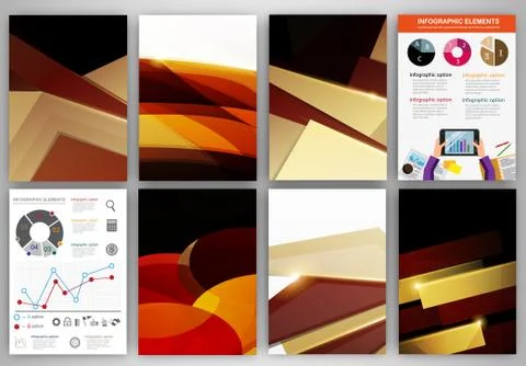 Brown and beige creative backgrounds and abstract concept vector icons Stock Illustration