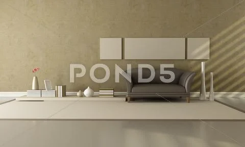 Brown and beige lounge Stock Illustration