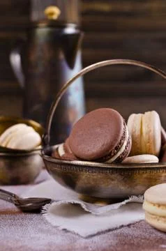 Brown and beige macaroon Stock Photos