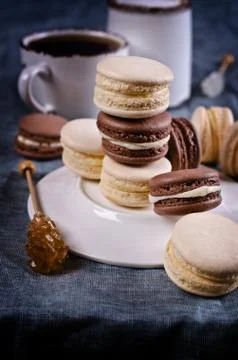 Brown and beige macaroon Stock Photos