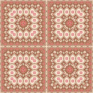 Brown and beige square pattern Stock Illustration