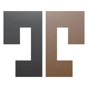 Brown and Black Bold Split Shaped Letter T Icon Illustrazione stock