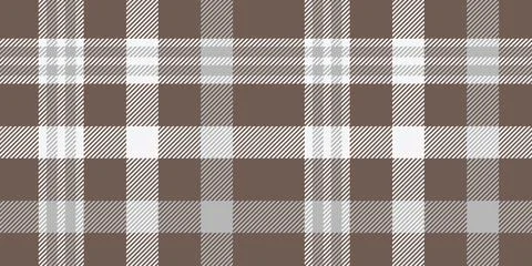 Brown and Gray Plaid Pattern, Seamless Tartan Checkered Design with Neutral.. Stock Illustration
