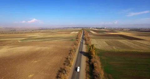 Brown and green fields Stock-Footage 129634435