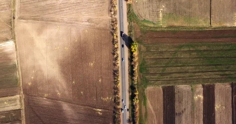 Brown and green fields Stock-Footage 129636947