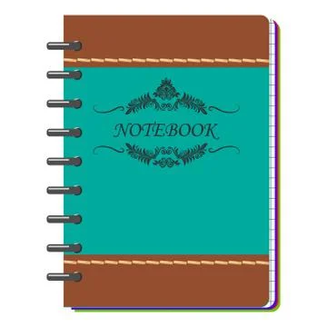 Brown and green notebook Stock Illustration