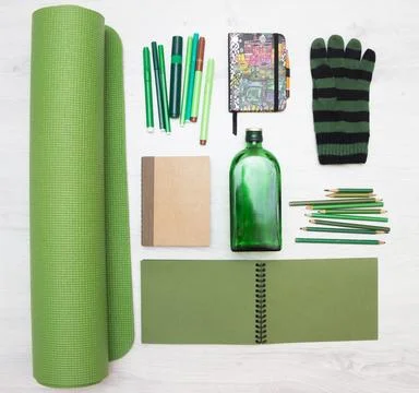 Brown and green objects Stock Illustration