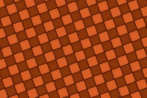 Brown and orange checkered pattern in a grid design Stock Illustration