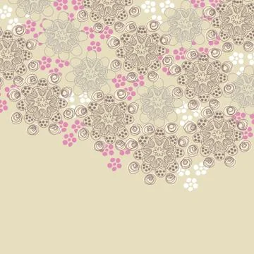 Brown and pink floral design Stock Illustration