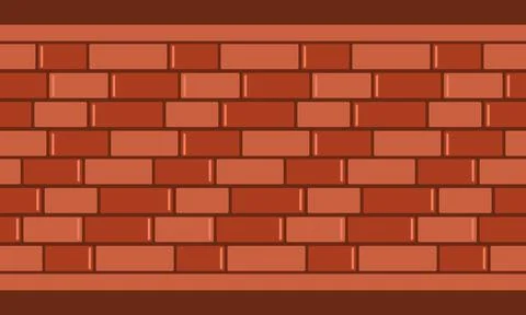 Brown and Red Brick Wall Texture Pattern with Header and Stretcher Bond イラスト素材