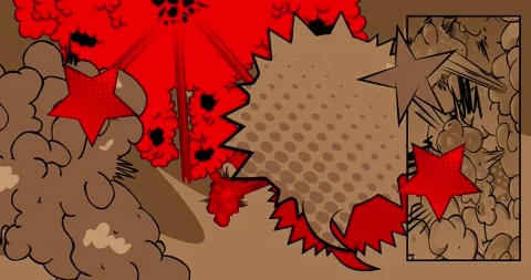 Brown and red comic book background 스톡 동영상 289793981