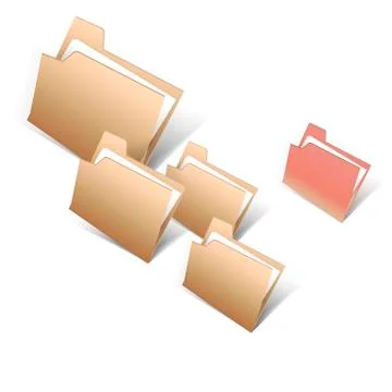 Brown and red file folder icons Illustrazione stock