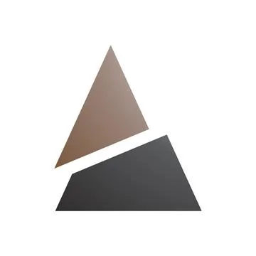 Brown and Red Split Triangle Shaped Letter A Icon Illustrazione stock