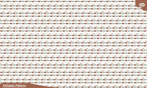Brown and teal leaf repeating background Stock Illustration